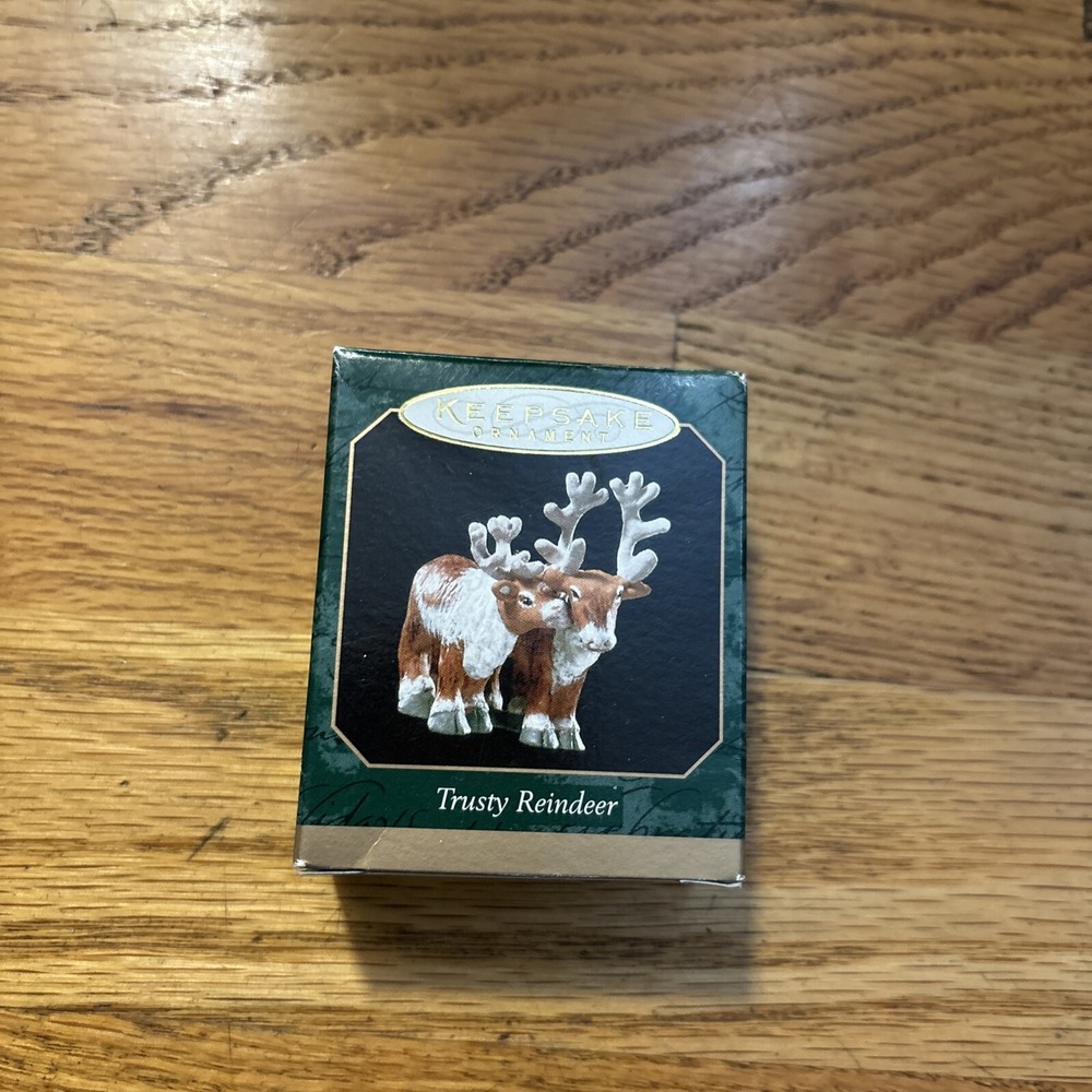 Hallmark‎ Trusty Reindeer Miniature Ornament 1999 Noah's Ark Collection New